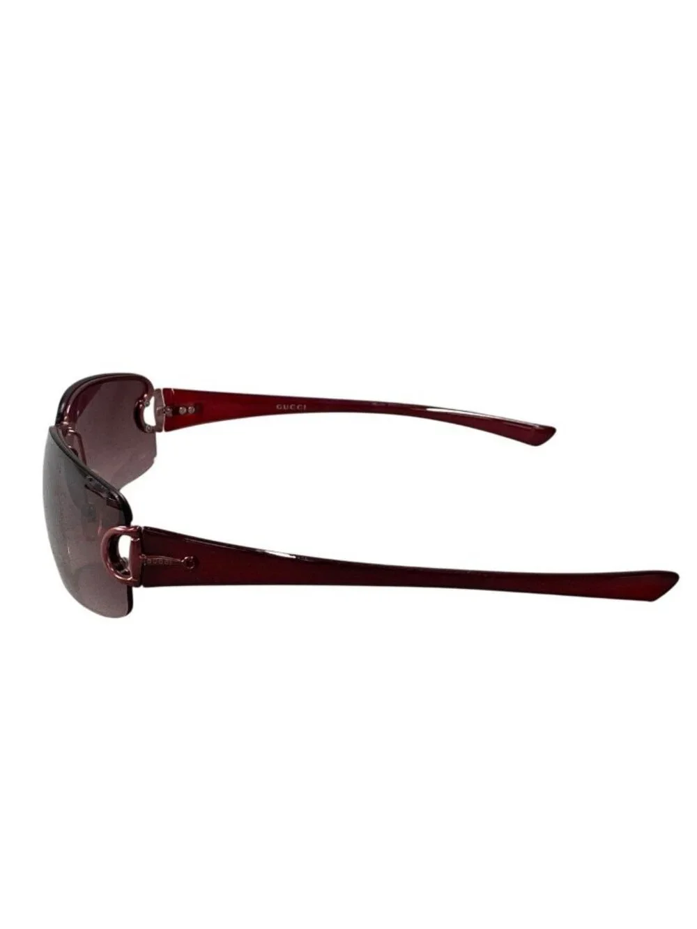 Gucci Horsebit Rimless Sunglasses Eyewear S Bordeaux